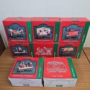Home Towne Express Train 8 Piece Set 1998 & 1999 JC Penney Edition Excellent